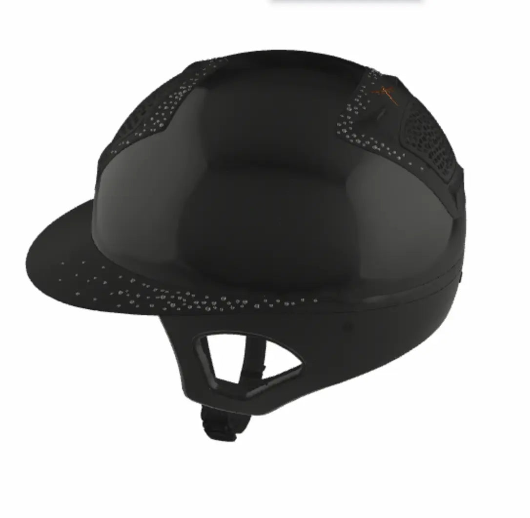 Freejump Voronoï Helmet - Black Gloss Shell with Matte Silver Crystal Grill & Visor Freejump