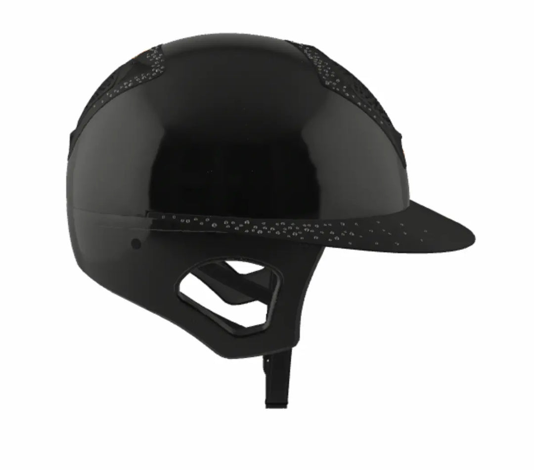 Freejump Voronoï Helmet - Black Gloss Shell with Matte Silver Crystal Grill &amp; Visor Freejump