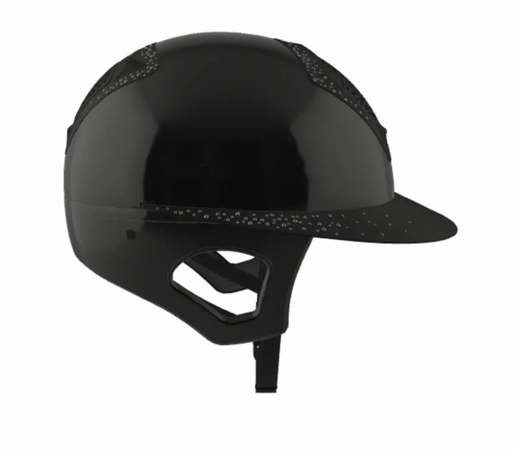 Freejump Voronoï Helmet - Black Gloss Shell with Matte Silver Crystal Grill &amp; Visor Freejump
