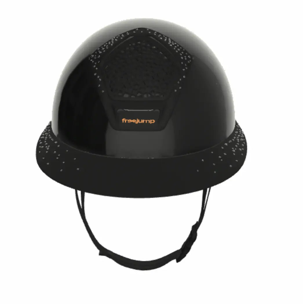 Freejump Voronoï Helmet - Black Gloss Shell with Matte Silver Crystal Grill &amp; Visor Freejump