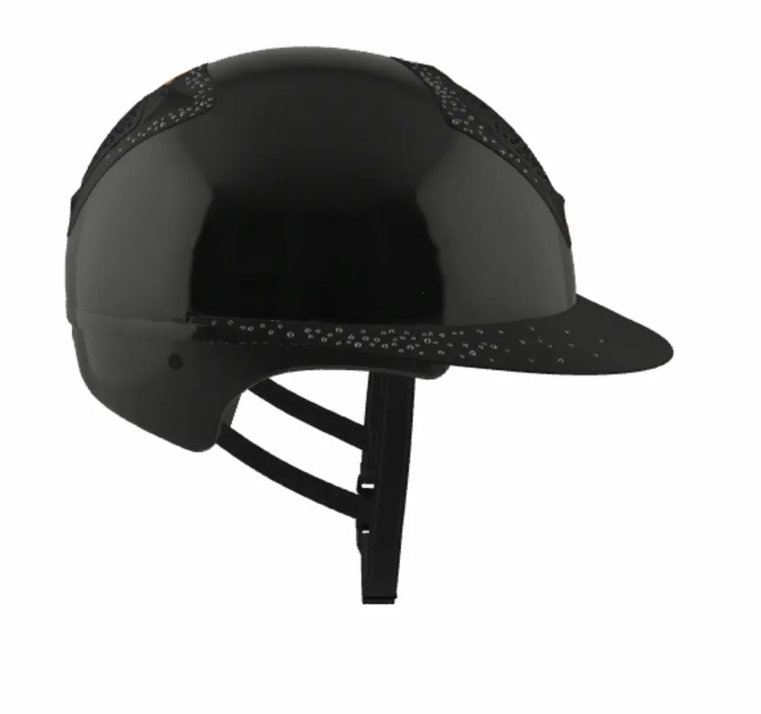 Freejump Voronoï Helmet - Black Gloss Shell with Matte Silver Crystal Grill &amp; Visor Freejump