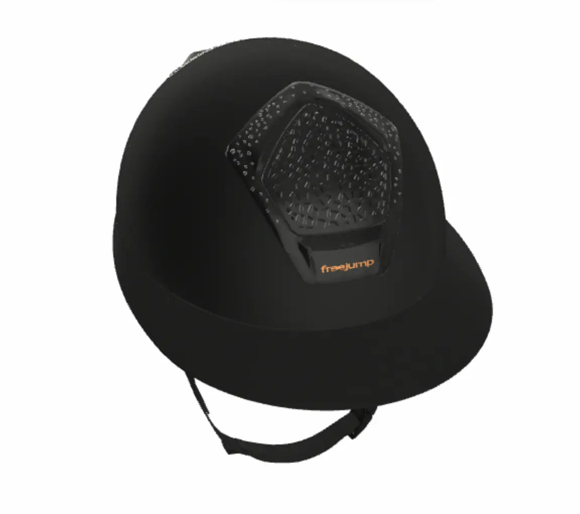 Freejump Voronoï Helmet - Black Matte Shell with Gloss Silver Crystal Grill Freejump
