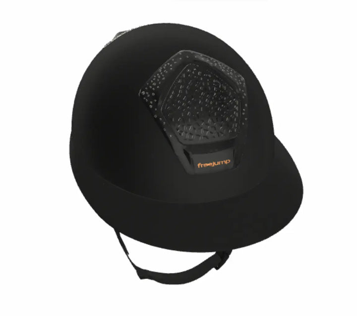 Freejump Voronoï Helmet - Black Matte Shell with Gloss Silver Crystal Grill Freejump