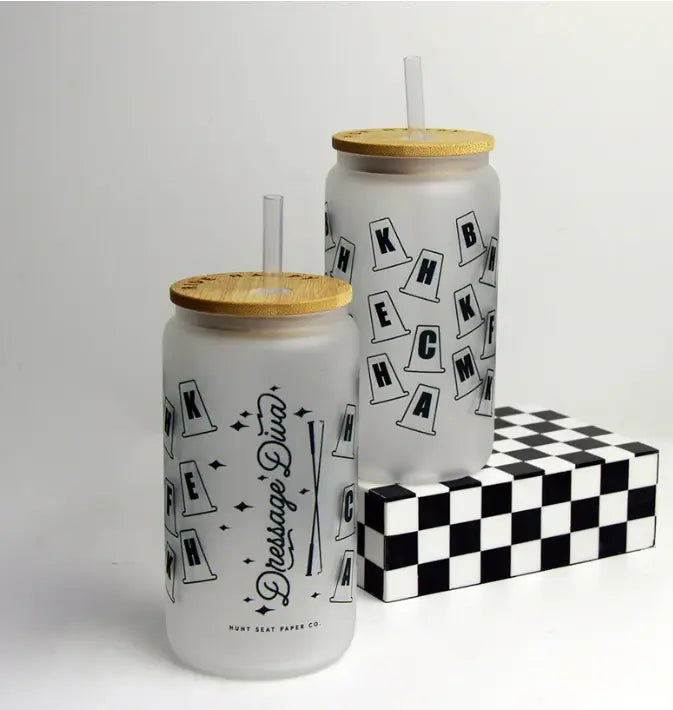 Glass Tumbler w/ Bamboo Lid and Straw Hunt Seat Paper Co.