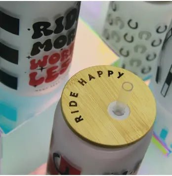 Glass Tumbler w/ Bamboo Lid and Straw Hunt Seat Paper Co.