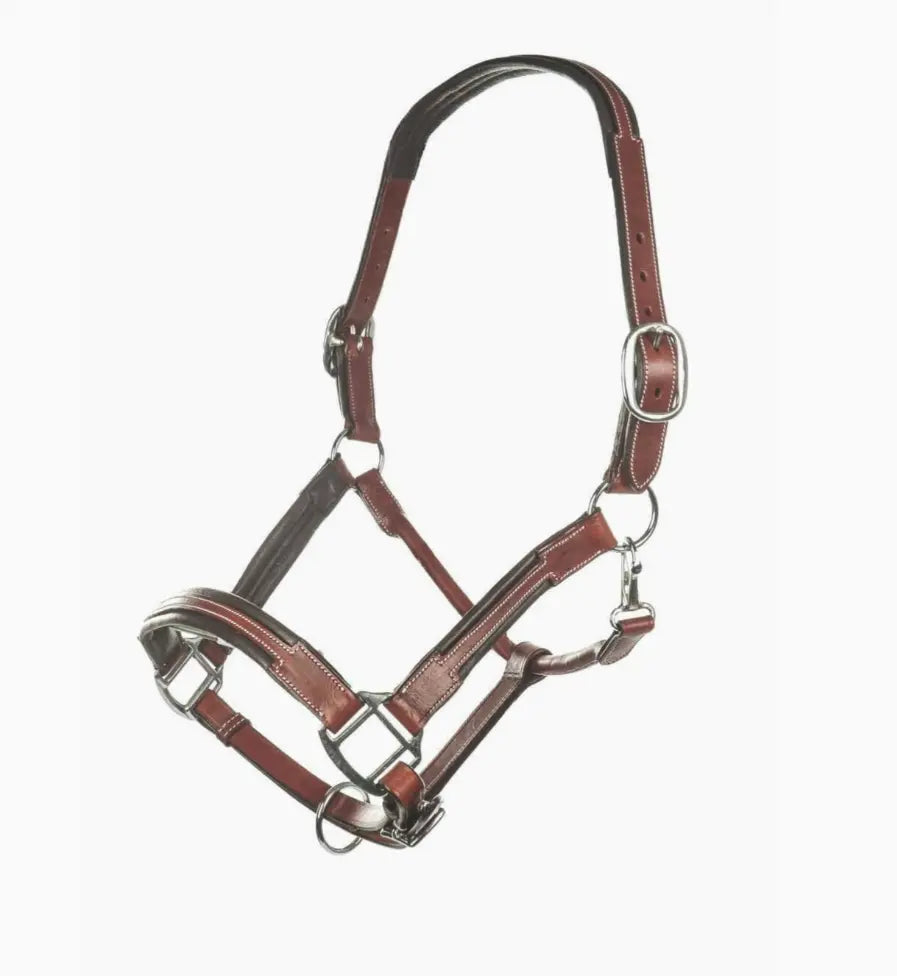 HKM Brown Padded Leather Halter HKM
