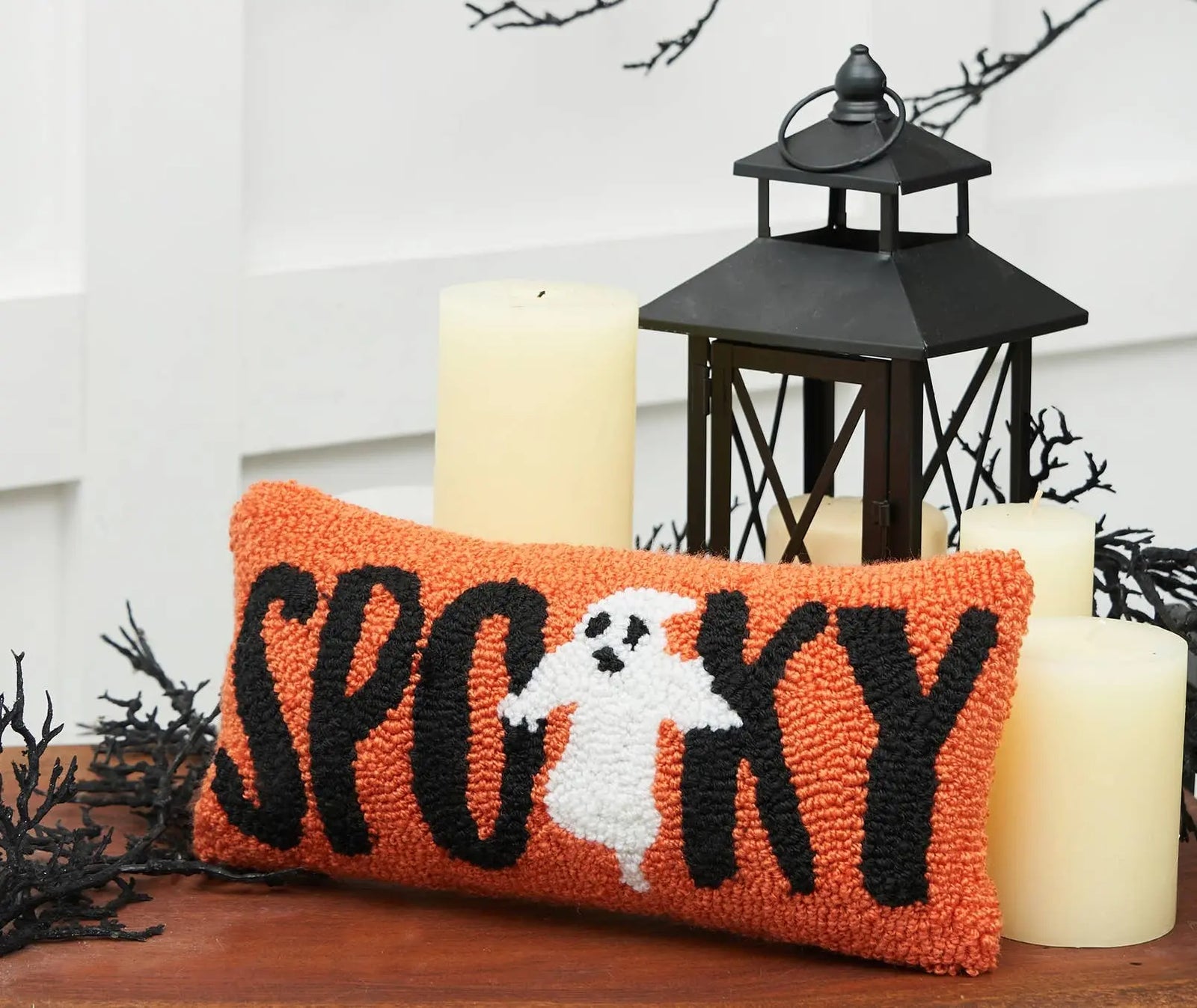 Halloween Spooky Ghost Throw Pillow Ride or Die