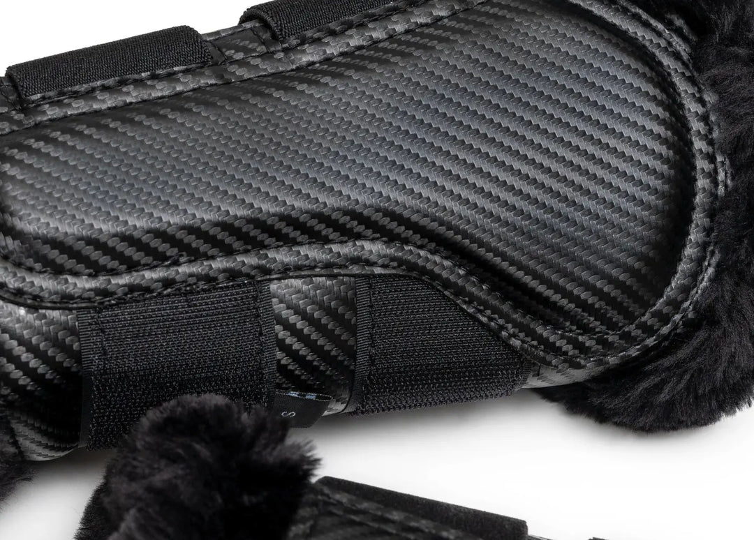 Halter Ego Brushing Boots Black Metallic Carbon Mesh Halter Ego