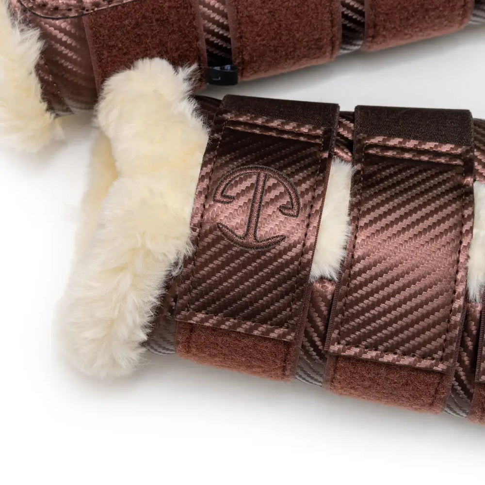 Halter Ego Brushing BootsGilded Mocha Metallic Carbon Mesh Halter Ego