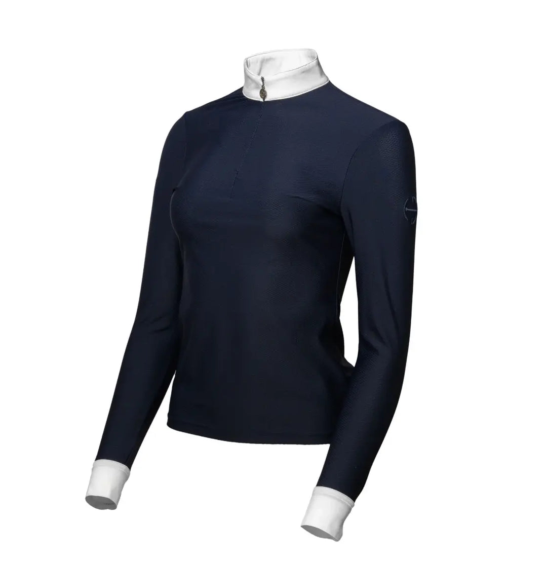 Halter Ego Devon Long Sleeved Textured Vent Show Shirt Halter Ego