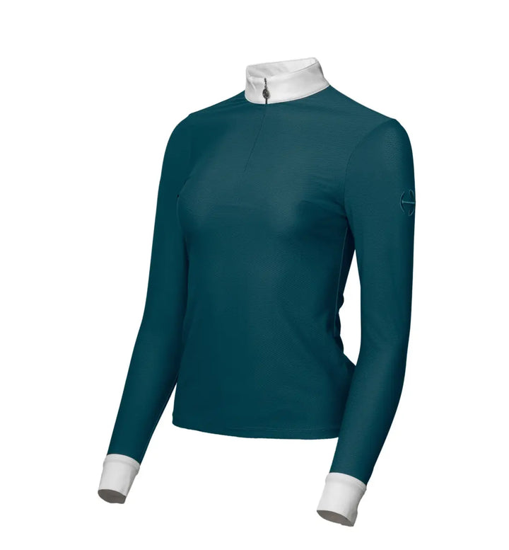 Halter Ego Devon Long Sleeved Textured Vent Show Shirt Halter Ego