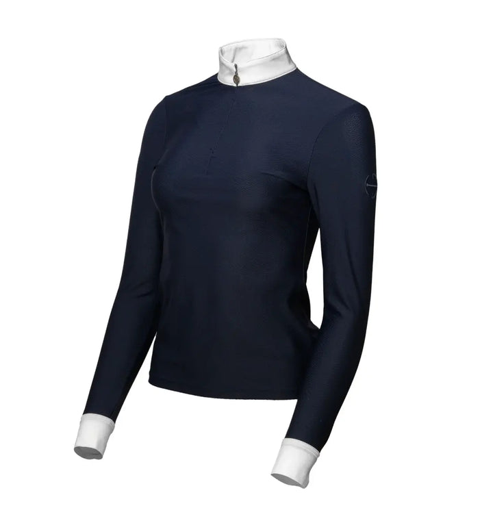 Halter Ego Devon Long Sleeved Textured Vent Show Shirt Halter Ego