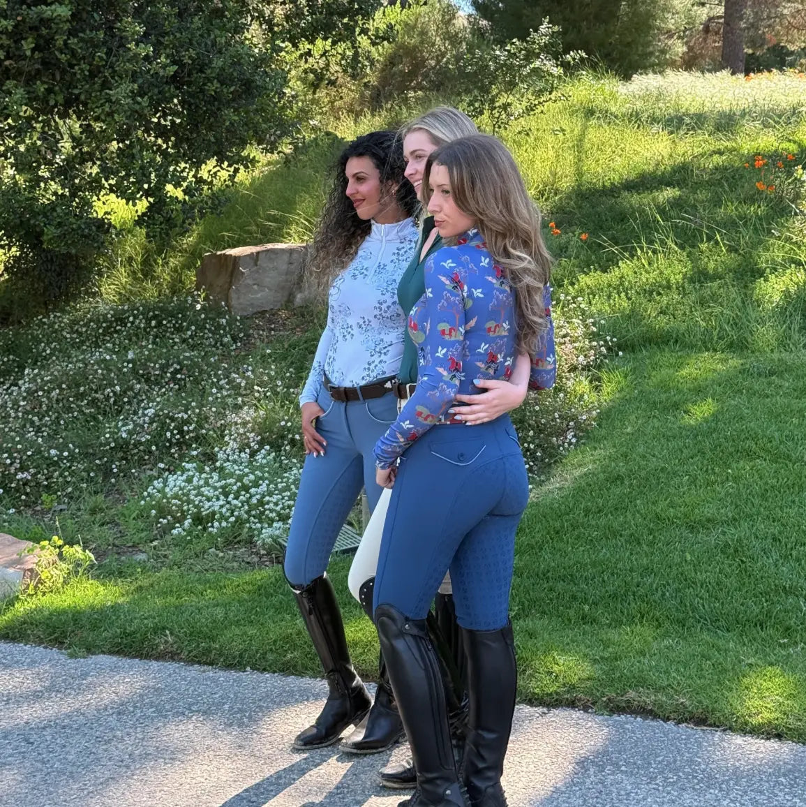 Halter Ego Evolution Mid Rise Full Seat Breeches - Cadet Blue Halter Ego