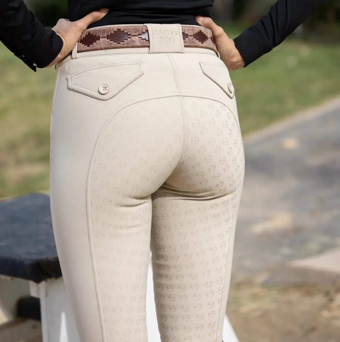 Halter Ego Evolution Mid Rise Full Seat Breeches - Desert Sand Halter Ego
