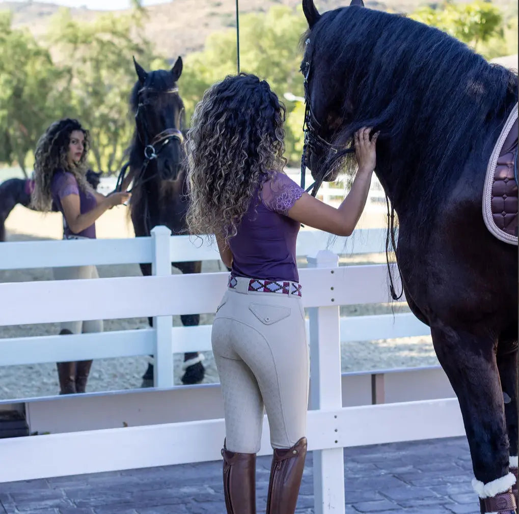 Halter Ego Evolution Mid Rise Full Seat Breeches - Desert Sand Halter Ego