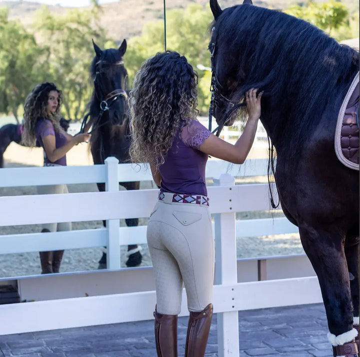 Halter Ego Evolution Mid Rise Full Seat Breeches - Desert Sand Halter Ego