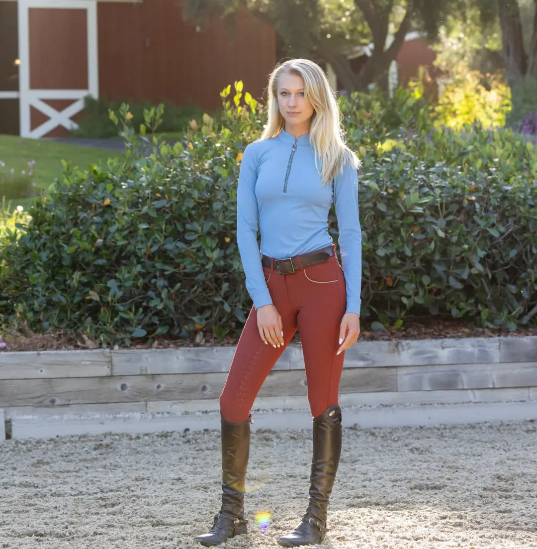 Halter Ego Evolution Mid Rise Full Seat Breeches - Rust Halter Ego