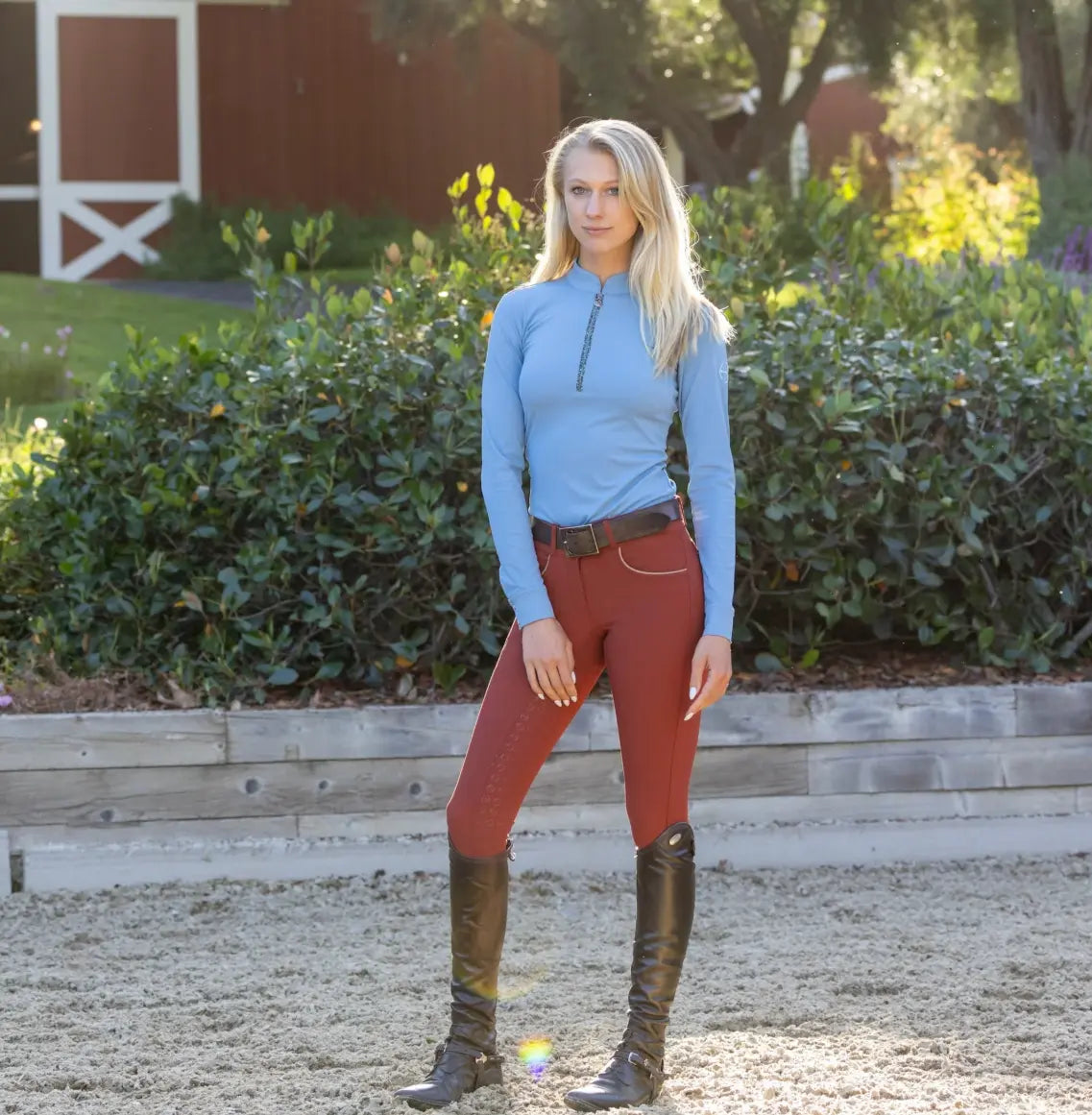 Halter Ego Evolution Mid Rise Full Seat Breeches - Rust Halter Ego