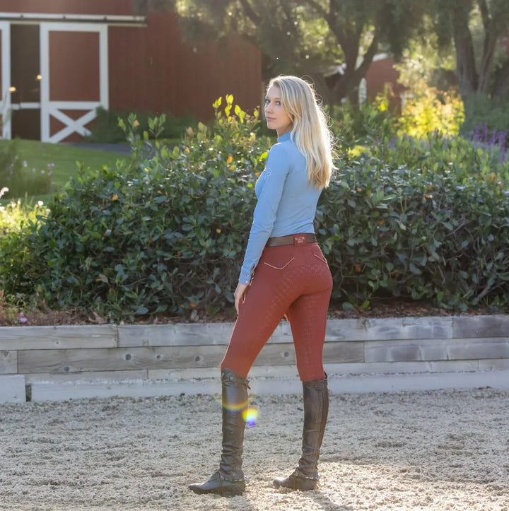 Halter Ego Evolution Mid Rise Full Seat Breeches - Rust Halter Ego