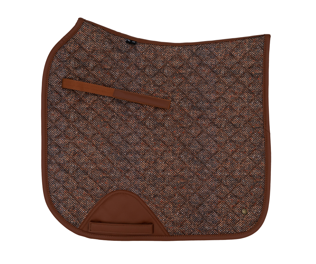 Herringbone & Cognac Saddle Pad