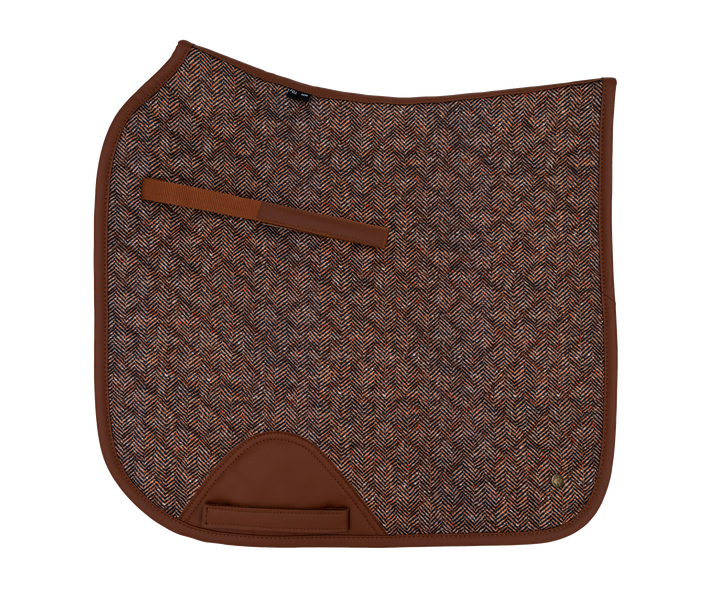 Herringbone & Cognac Saddle Pad