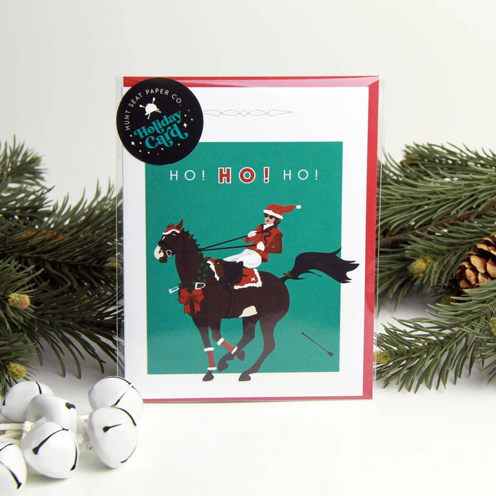 Ho! Ho! Ho! Equestrian Horse Christmas Card Hunt Seat Paper Co.