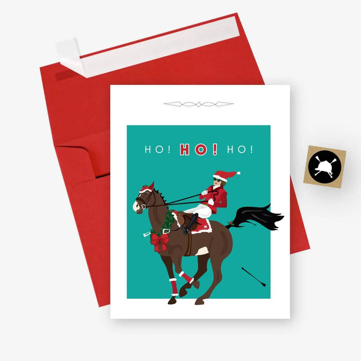 Ho! Ho! Ho! Equestrian Horse Christmas Card Hunt Seat Paper Co.
