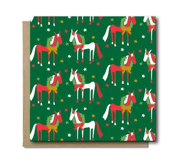 Holiday Card Pack (Wreath Horses)  Mare Modern Goods