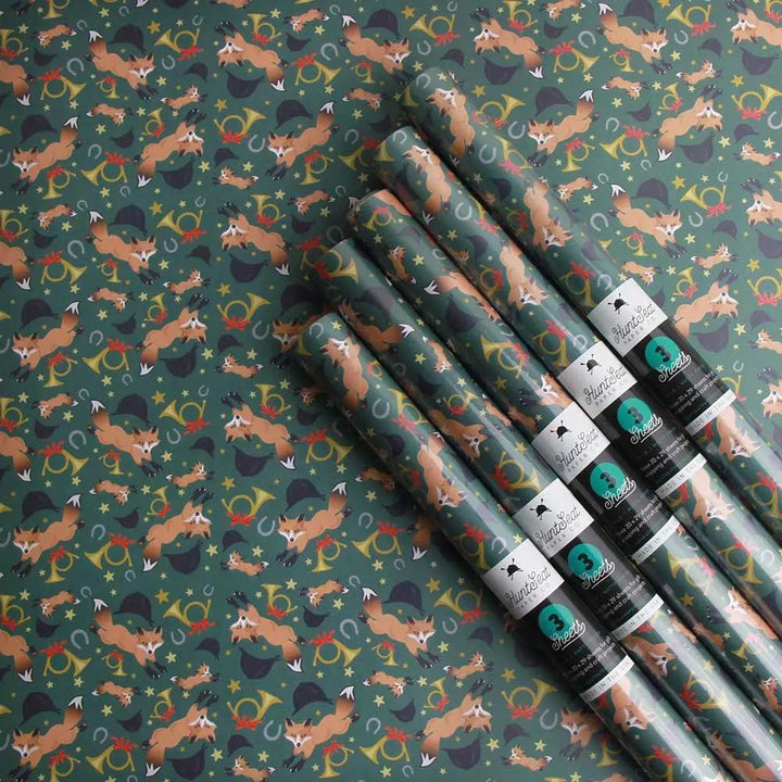 Holiday Fox - Equestrian Horse Gift Wrapping Paper Hunt Seat Paper Co.