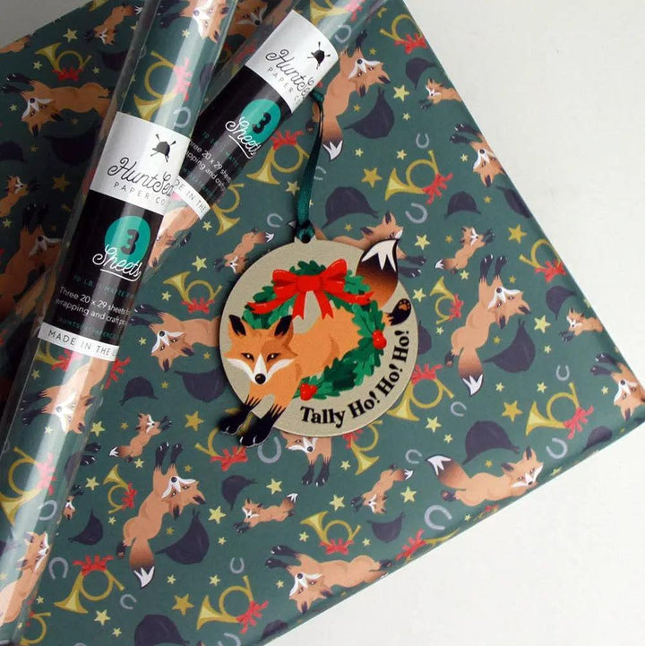 Holiday Fox - Equestrian Horse Gift Wrapping Paper Hunt Seat Paper Co.