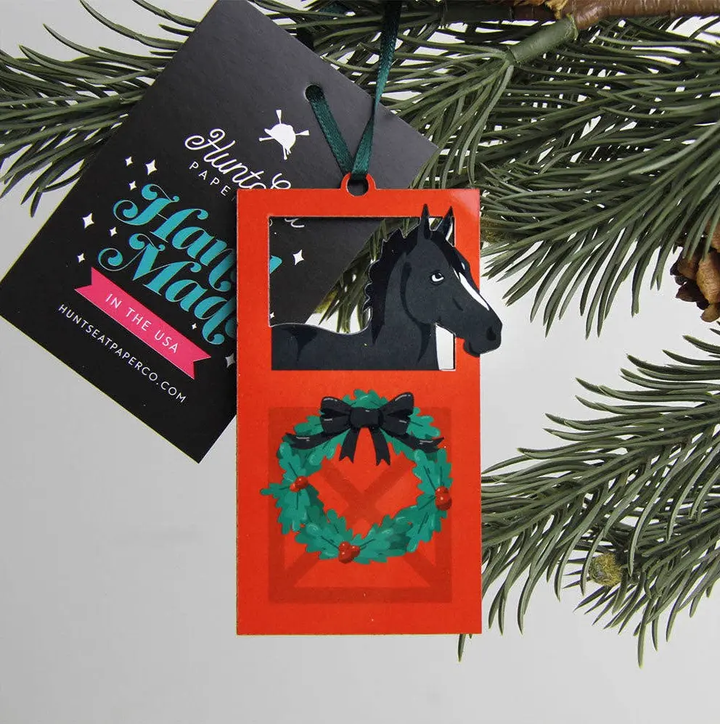 Horse Barn Door  Tree Ornament - Various Coat Colors Hunt Seat Paper Co.