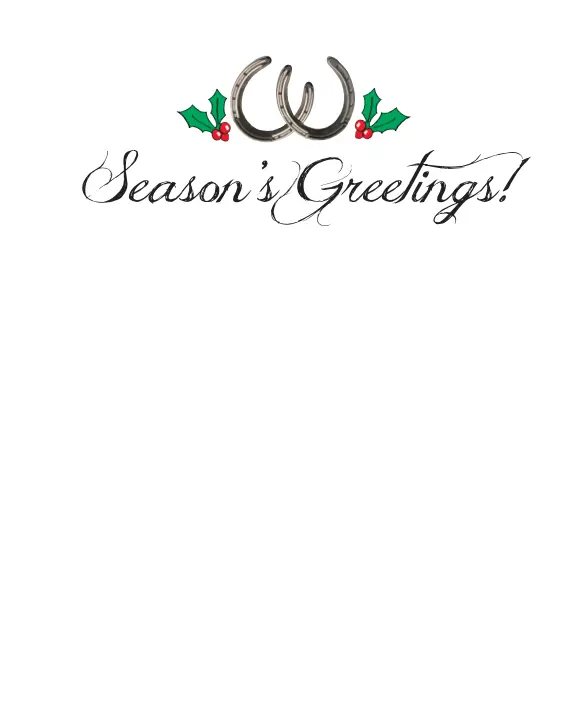 Horse Christmas Single Card: Leg Wraps w/ Holly Horse Hollow Press