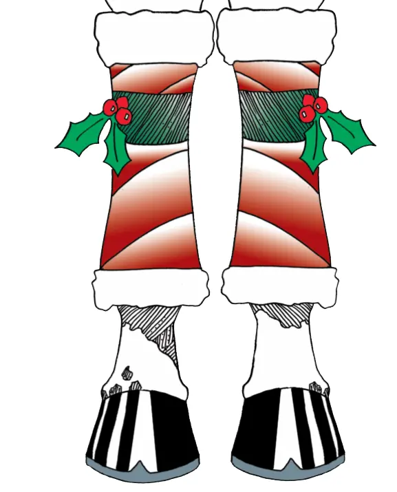 Horse Christmas Single Card: Leg Wraps w/ Holly Horse Hollow Press