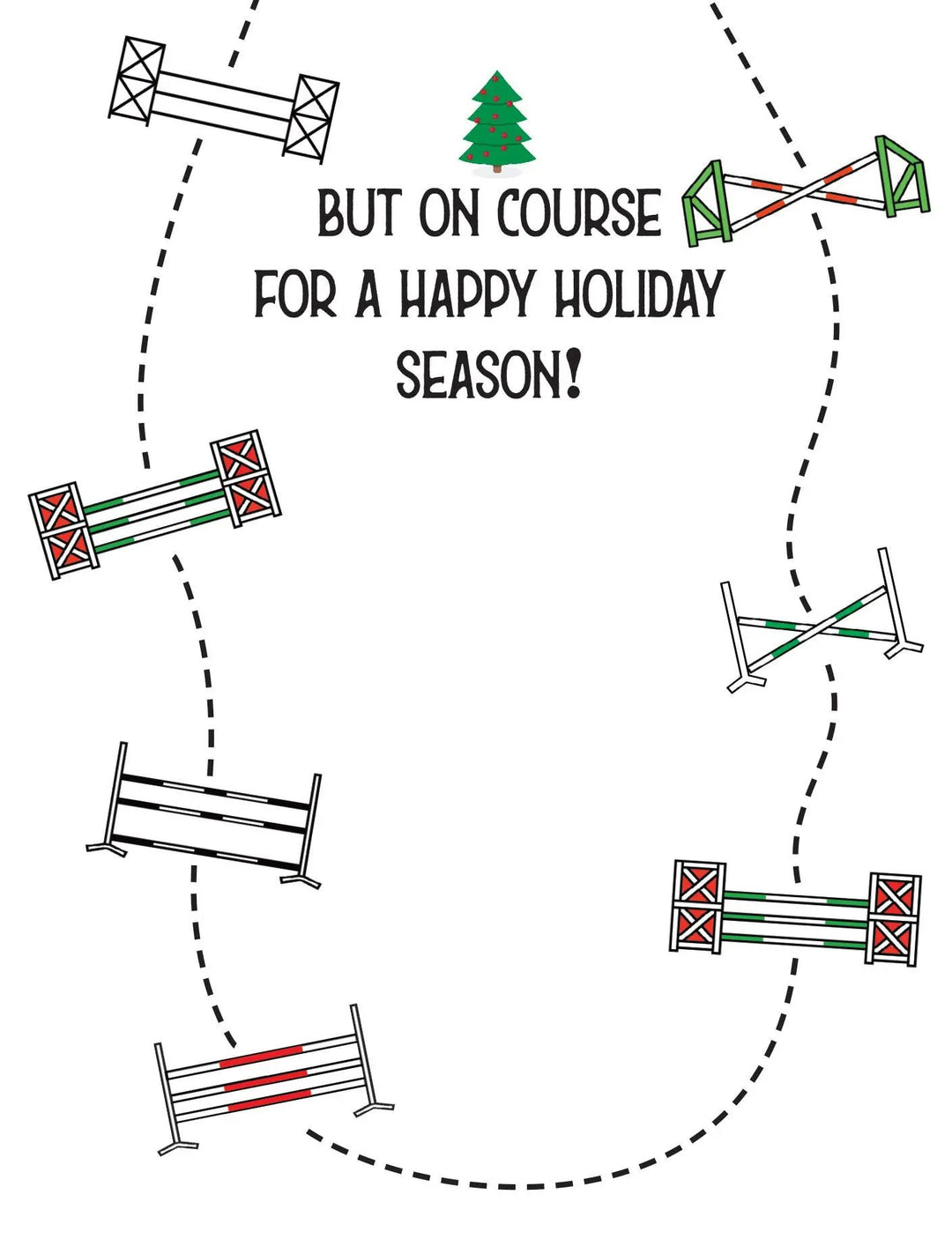 Horse Christmas Single Card: Off Course But On Course for the Holiday Horse Hollow Press