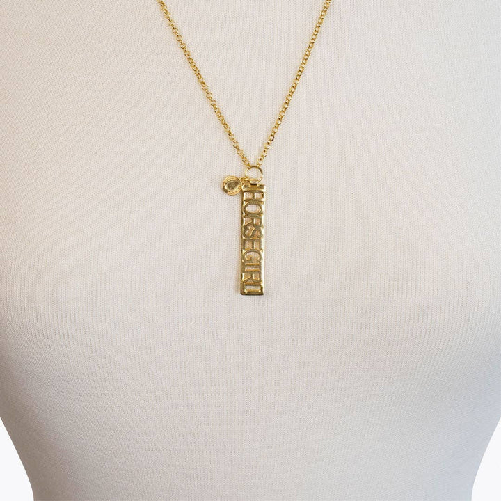 Horse Girl - Equestrian Dog Tag Necklace in Gold URBAN-EQUESTRIAN