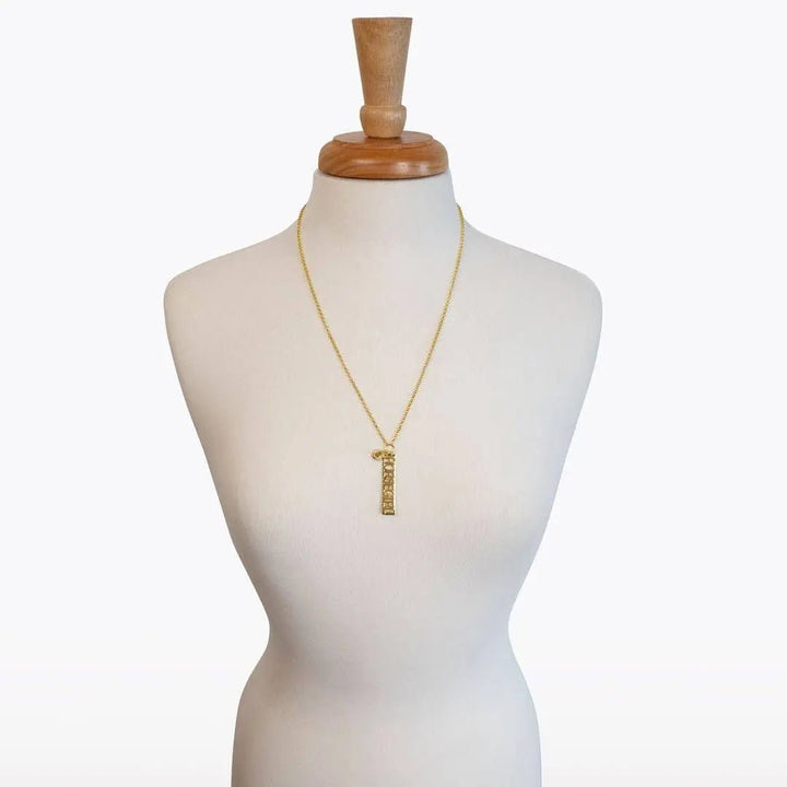 Horse Girl - Equestrian Dog Tag Necklace in Gold URBAN-EQUESTRIAN