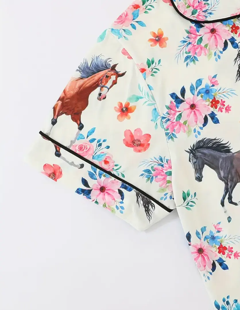 Horse Girl Sweet Dreams 3 pc Pajama Set RIDE OR DIE EQUESTRIAN SHOP