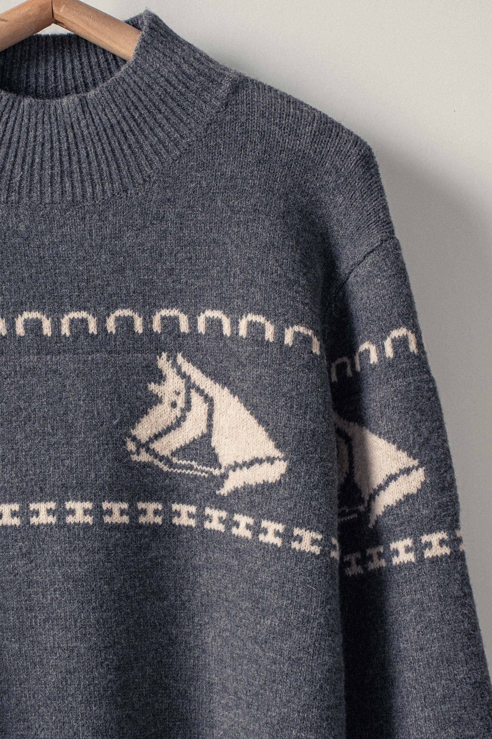 Horse Head Knit Crewneck Sweater RIDE OR DIE EQUESTRIAN SHOP