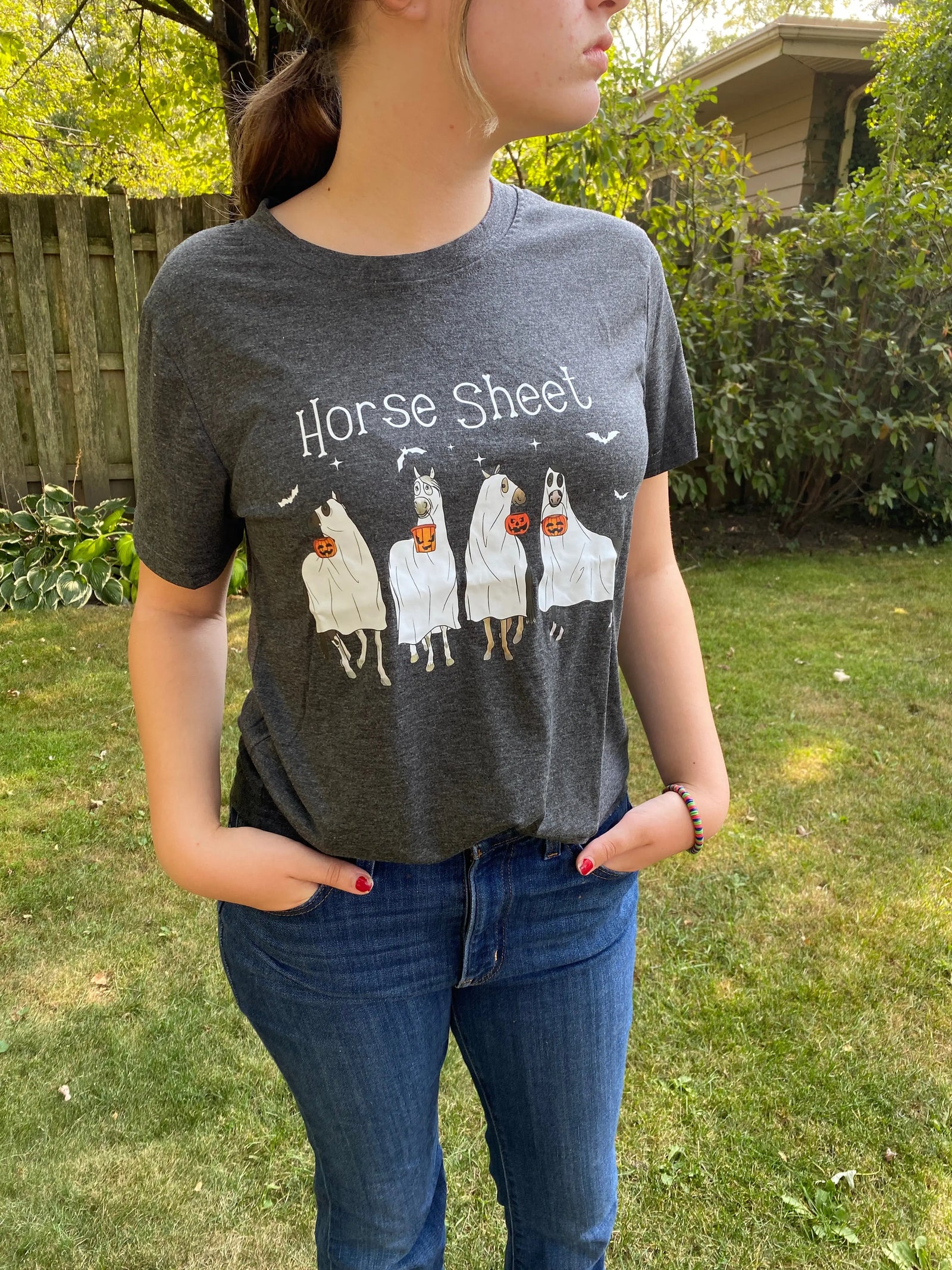 Horse Sheet Halloween T-shirt Ride or Die