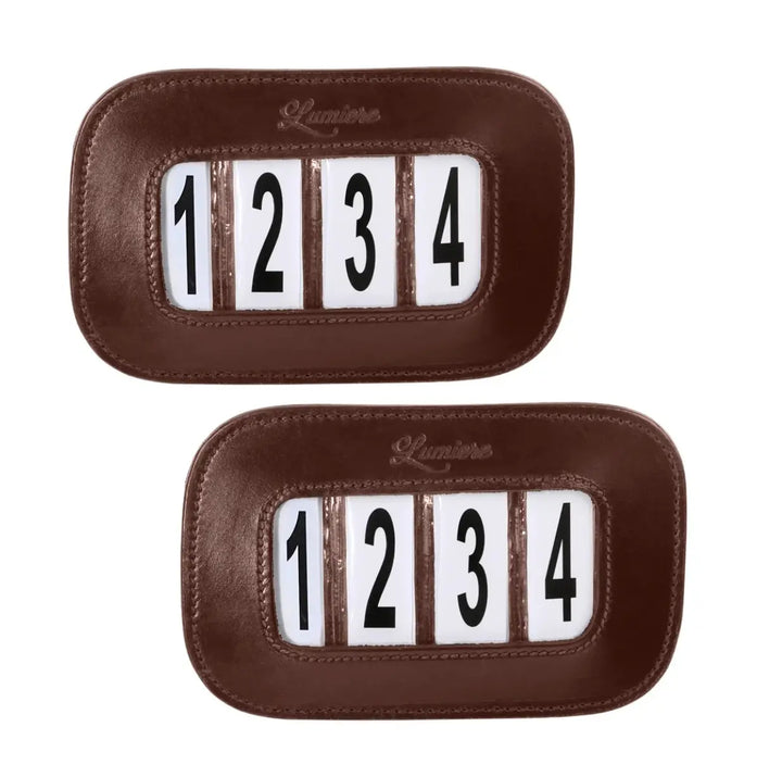 Horse Show Number ID  (USEF Compliant) - Full Leather with Velcro (Pair)