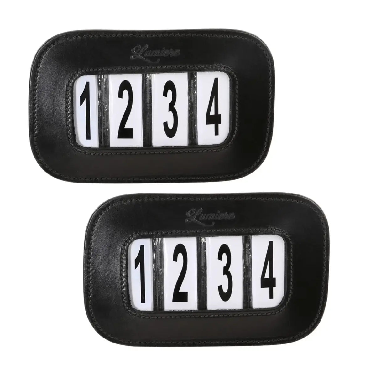 Horse Show Number ID  (USEF Compliant) - Full Leather with Velcro (Pair) Lumiere