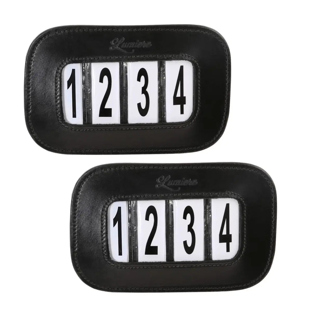 Horse Show Number ID  (USEF Compliant) - Full Leather with Velcro (Pair)
