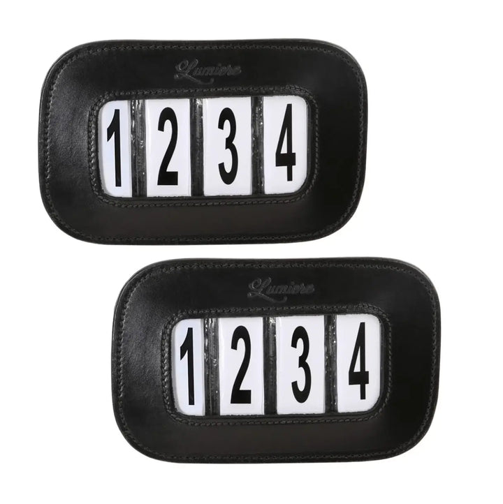Horse Show Number ID  (USEF Compliant) - Full Leather with Velcro (Pair)
