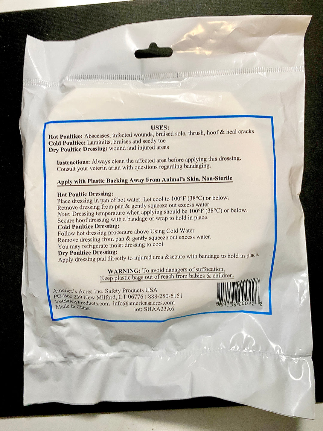 AnimalPoultx Premium Veterinary Hold-Cold-Dry Hoof Poultice