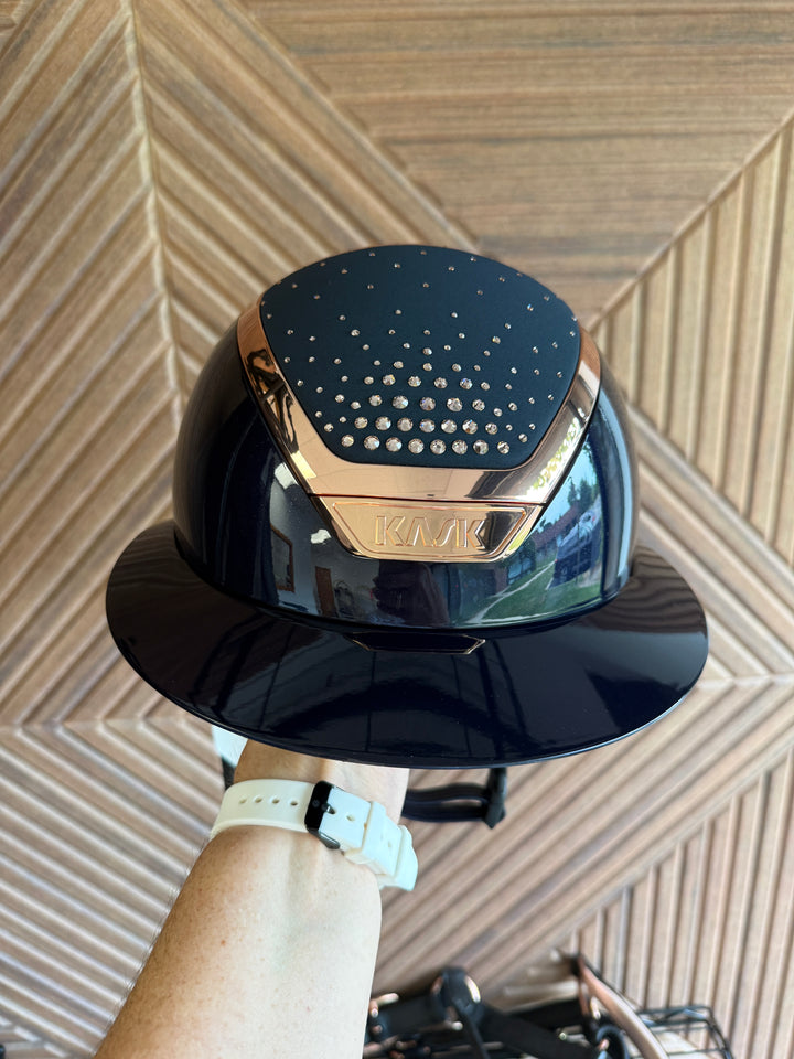 Kask Star Lady Custom:  Atlantic Blue Pure Shine Rosegold Chrome Passage Crystals