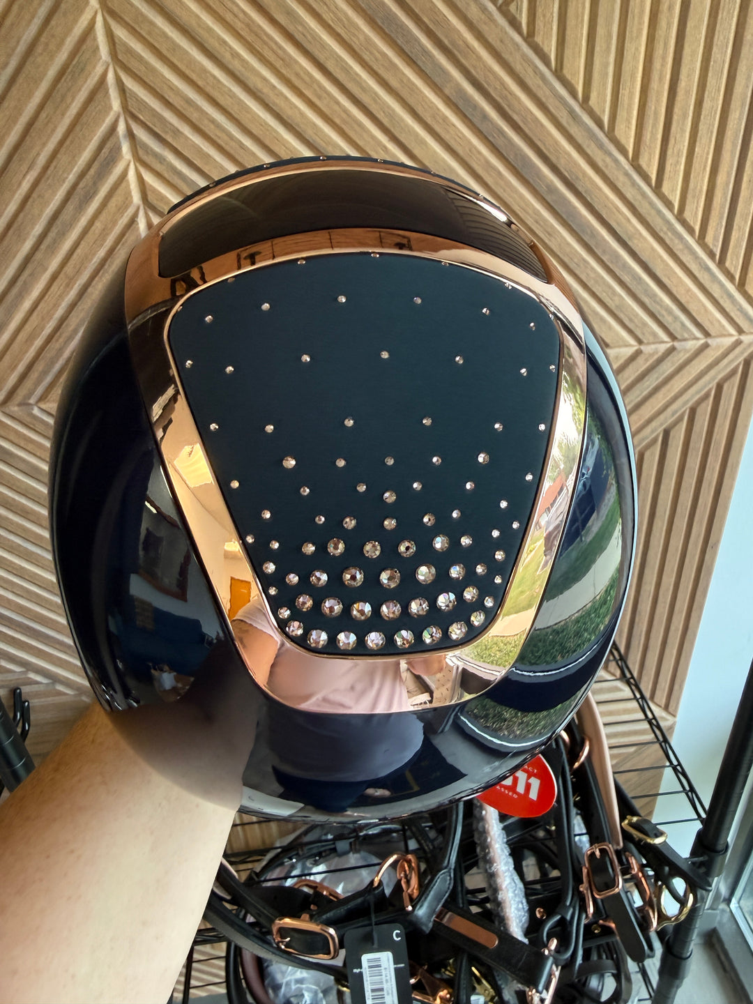 Kask Star Lady Custom:  Atlantic Blue Pure Shine Rosegold Chrome Passage Crystals