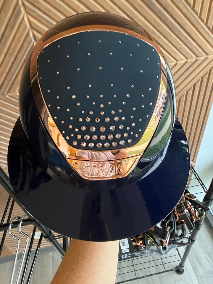 Kask Star Lady Custom:  Atlantic Blue Pure Shine Rosegold Chrome Passage Crystals