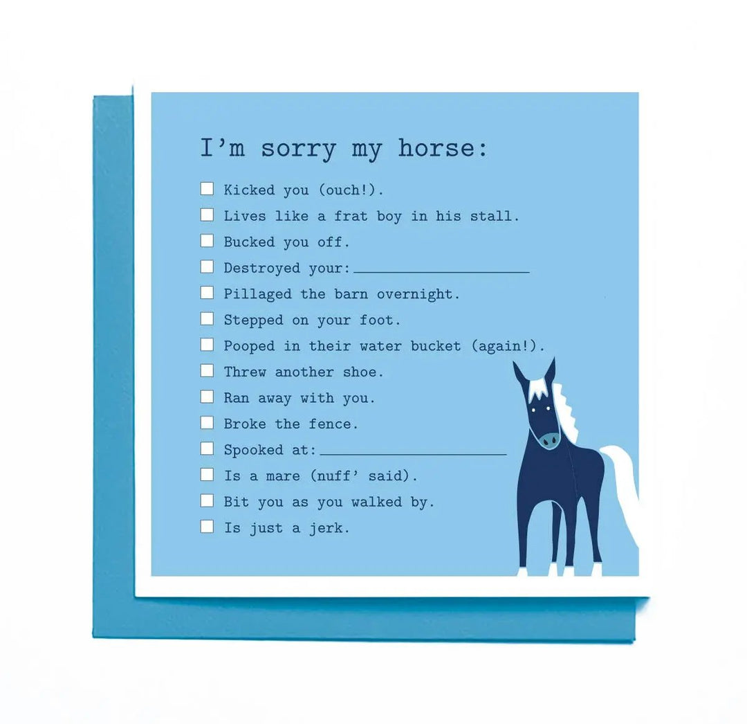 I'm Sorry My Horse…  Single Card with Envelope Mare Modern Goods