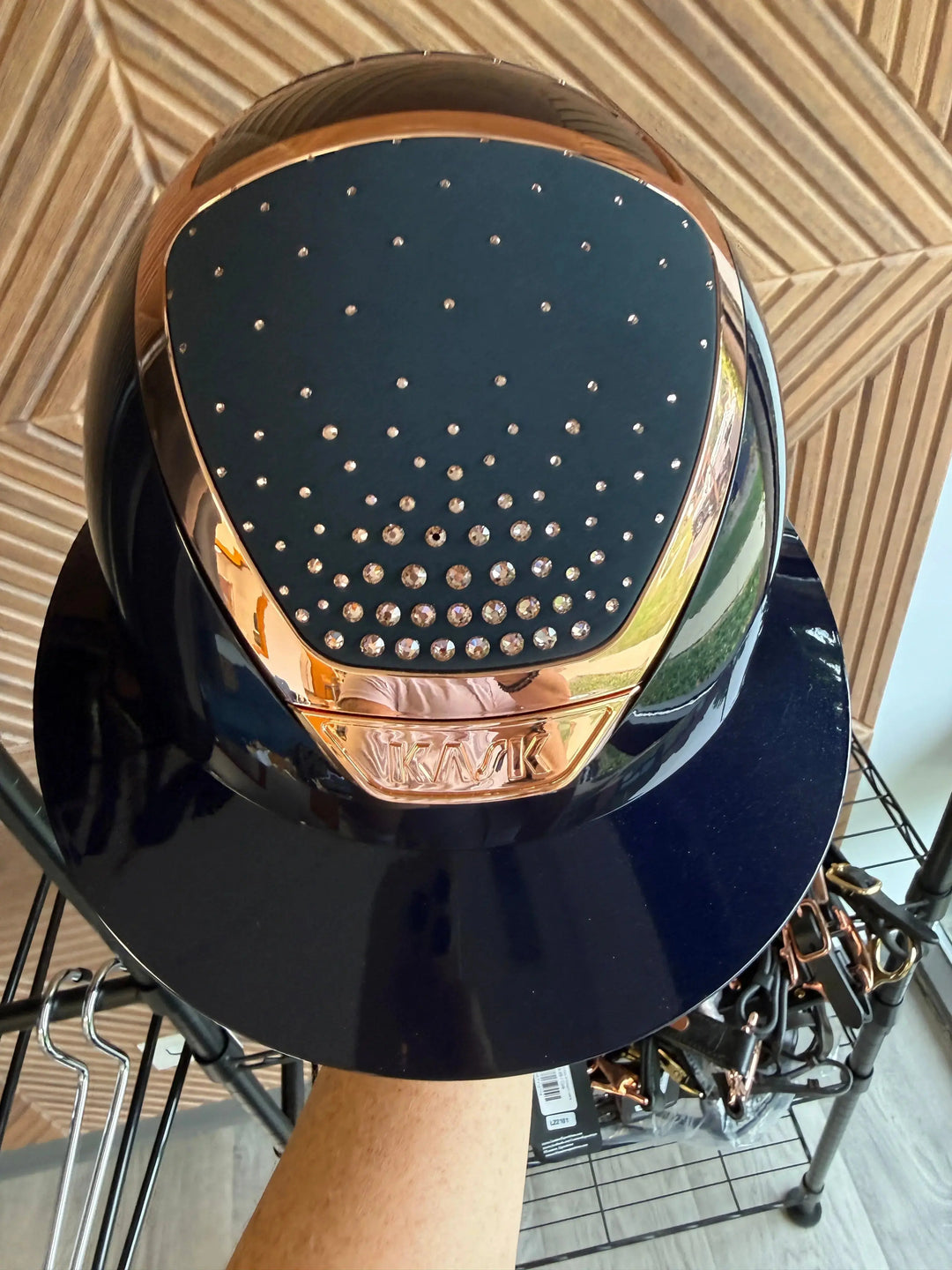 Kask Star Lady Custom:  Atlantic Blue Pure Shine Rosegold Chrome Passage Crystals Kask