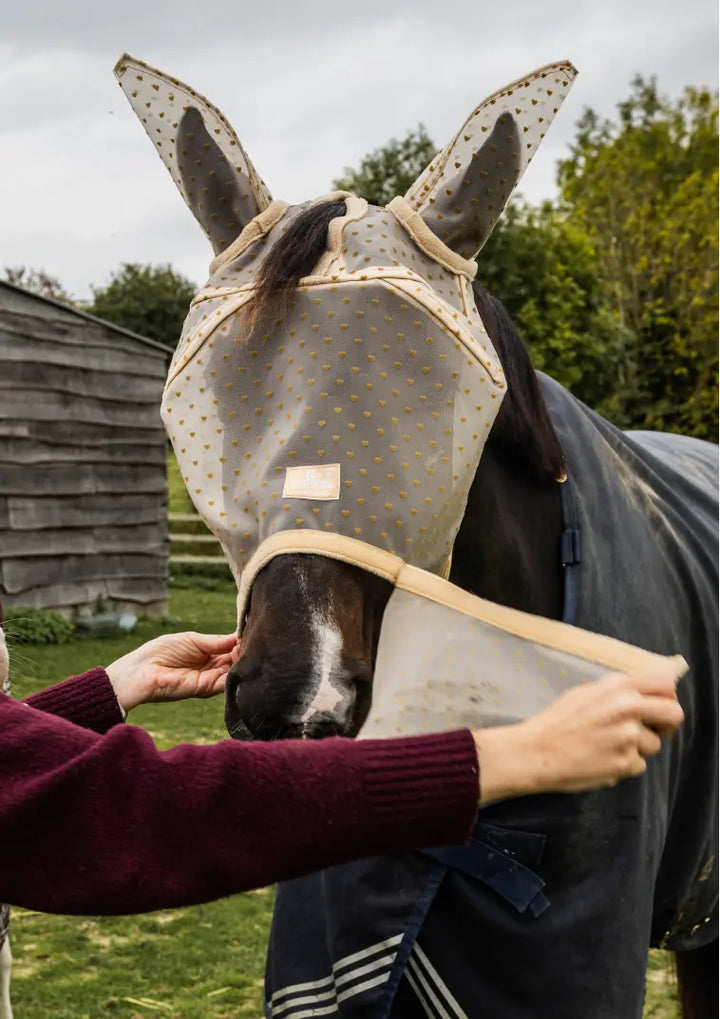 Kentucky Fly Mask HEARTS with Ears &amp; Nose Kentucky Horsewear